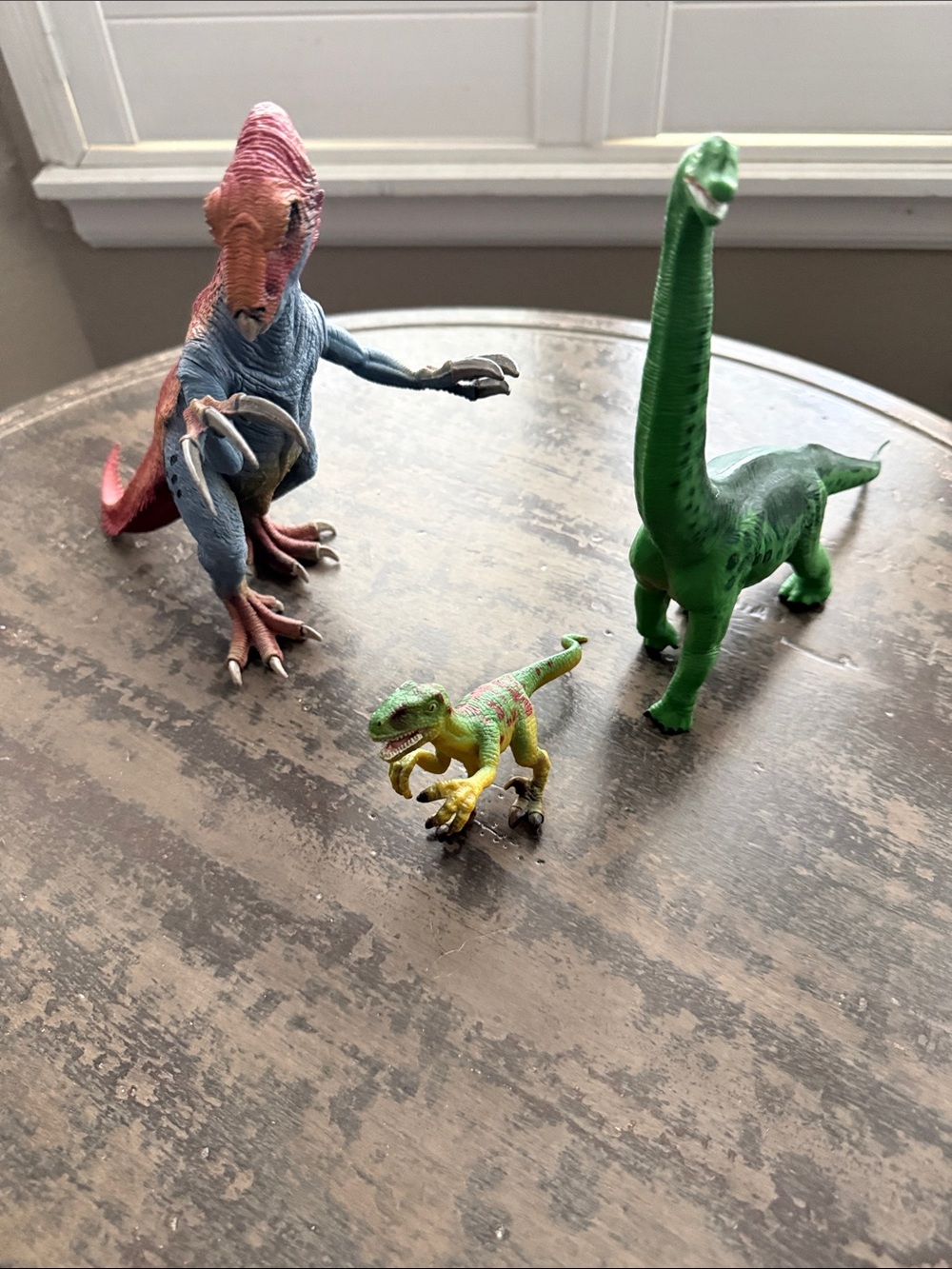 Set of 3 Collectible Dinosaurs Therizinosaurus, Brachiosaurus, Velociraptor